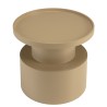 Table d'appoint ronde en bois peint taupe D45cm | Meubles Macabane