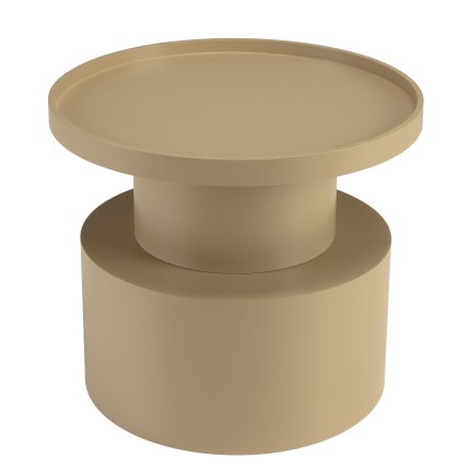 Table d'appoint ronde en bois peint taupe D45cm | Meubles Macabane