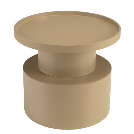 Table d'appoint ronde en bois peint taupe D45cm | Meubles Macabane