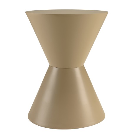 Round side table in taupe-painted wood, D35cm | Macabane Furniture