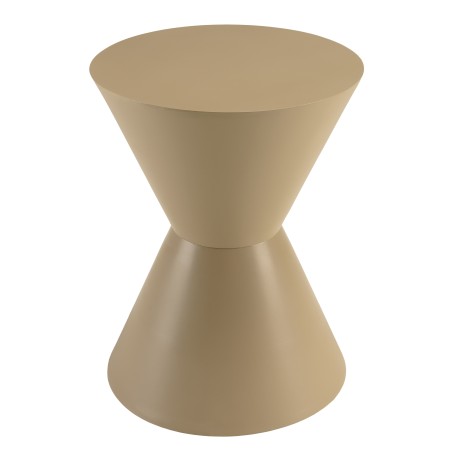 Table d'appoint ronde en bois peint taupe D35cm | Meubles Macabane