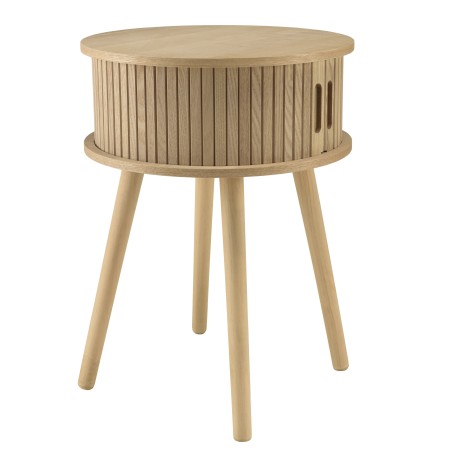 Table de chevet ronde en bois couleur naturelle D40cm | Macabane