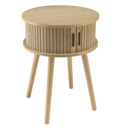 Table de chevet ronde en bois couleur naturelle D40cm | Macabane
