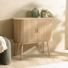 Oval sideboard, 80 x 33 cm, natural-coloured wood | Macabane Furniture