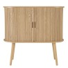 Buffet ovale 80x33cm en bois couleur naturelle | Meubles Macabane
