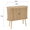 Buffet ovale 80x33cm en bois couleur naturelle | Meubles Macabane