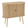 Oval sideboard, 80 x 33 cm, natural-coloured wood | Macabane Furniture