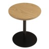 Round side table in natural-coloured wood with black legs, D35cm | Macabane