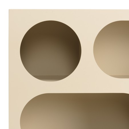 Sideboard 70x23cm 6 compartments in beige painted wood | Macabane Furniture