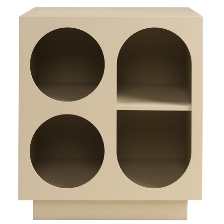 Table de chevet 40x30cm 4 niches en bois peint beige | Macabane