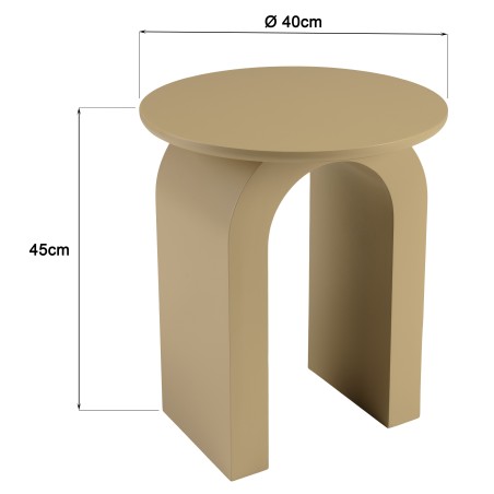 Round side table in taupe lacquered wood, diameter 40 cm | Macabane
