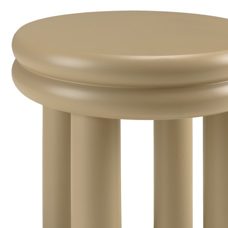 Round side table in taupe painted wood, diameter 40 cm | Macabane