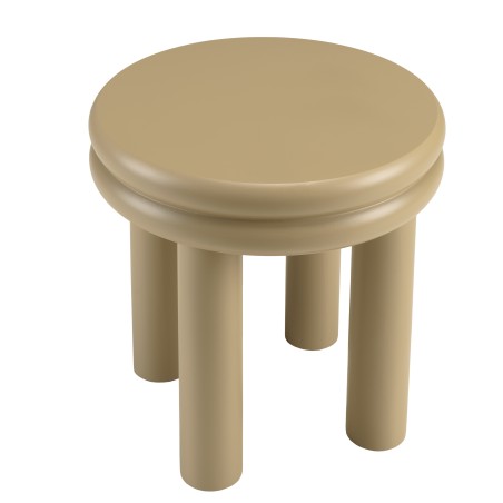 Table d'appoint ronde en bois peint taupe D40cm | Macabane