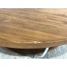 Double-tier coffee table, 100x100cm, recycled teak and white metal | SECOND-HAND