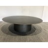 Table basse ronde 120x120cm en fer noir et bordure dorée | SECONDE MAIN