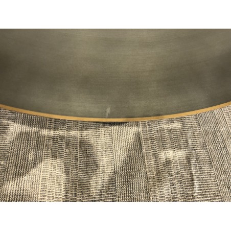 Table basse ronde 120x120cm en fer noir et bordure dorée | SECONDE MAIN
