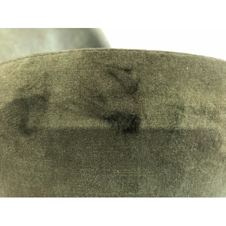 Set of 2 pine green velvet chairs with rounded backs and steel legs | SECOND-HAND