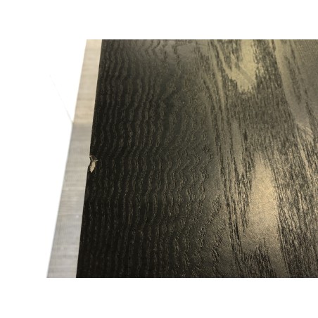 SECONDE MAIN - Console noire bois 2 tiroirs cannage