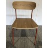 School chair in ash wood and terracotta steel | SECOND-HAND