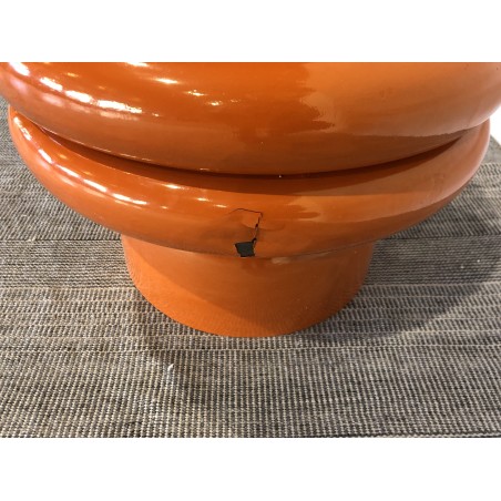 Table d'appoint design en fer couleur orange fluo - Seconde Main