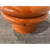 Designer side table in fluorescent orange iron - Second-hand