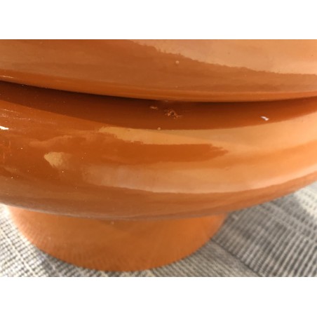 Table d'appoint design en fer couleur orange fluo - Seconde Main