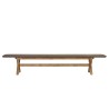 240x40cm bench with a brown concrete-effect finish and acacia wood legs | Macabane