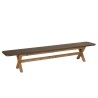 Banc 240x40cm effet béton marron pieds en bois d'acacia | Macabane