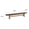 Brown concrete-effect table and bench set with acacia wood legs | Macabane