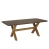 200x100cm brown concrete-effect dining table with acacia wood legs | Macabane