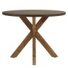 Table à manger ronde effet béton marron pied en bois d'acacia D100cm | Macabane