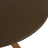 Round brown concrete-effect dining table with acacia wood legs, 100cm diameter | Macabane