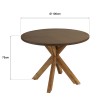 Table à manger ronde effet béton marron pied en bois d'acacia D100cm | Macabane