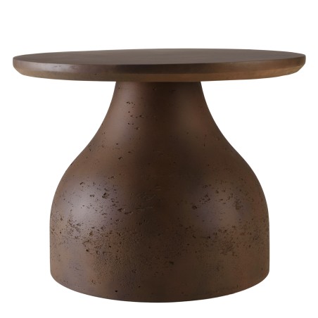 Round brown concrete coffee table, 52cm diameter | Macabane Furniture