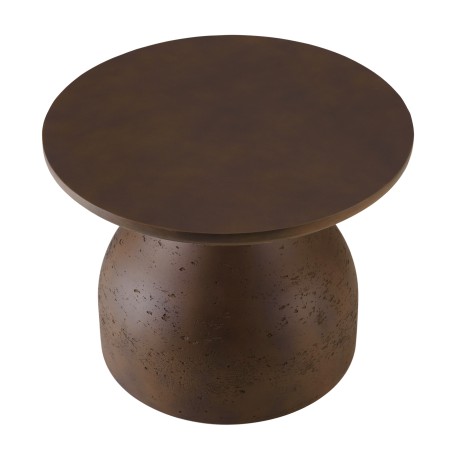 Table basse ronde en béton marron D52cm | Meubles Macabane