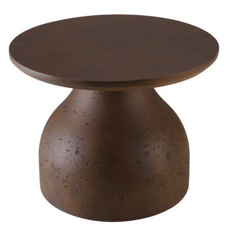 Round brown concrete coffee table, 52cm diameter | Macabane Furniture