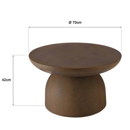 Table basse ronde en béton marron D70cm | Meubles Macabane