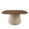 Mesa de centro 70x70cm de mango pie de metal marfil | Macabane
