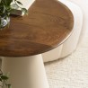 40x40 side table in mango wood with ivory-coloured legs | Macabane