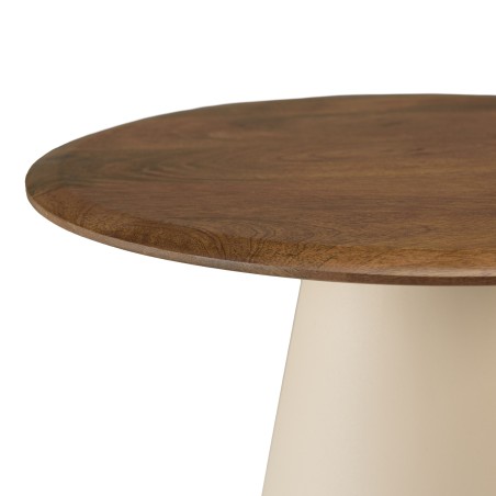 Bijzettafel 40x40 van mangohout met ivoorkleurige poten | Macabane