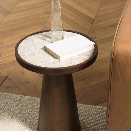 Table d'appoint avec plateau en marbre | Meubles Macabane