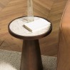 Side table 40x40cm, marble top, dark mango wood legs | Macabane