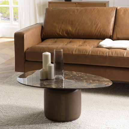 Table basse plateau céramique marron | Meubles Macabane