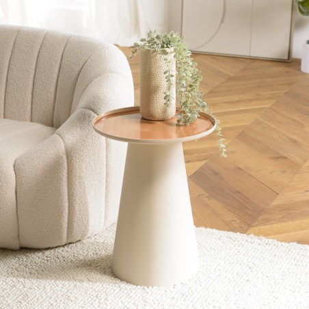 Tavolino d'appoggio 40x40 cm con piano marrone
