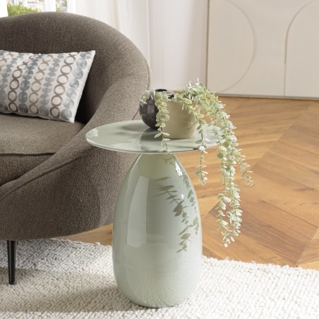 Round side table, 40x40 cm, sea green | Macabane Furniture