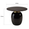 Round side table in black metal | Macabane Furniture