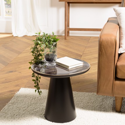 Side table with mango wood top and metal legs | Macabane Furniture