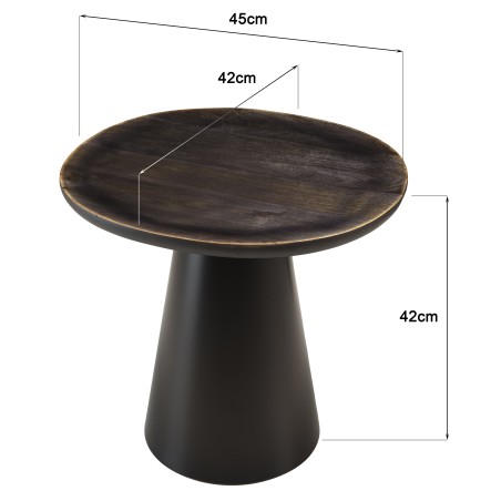 Side table with mango wood top and metal legs | Macabane Furniture