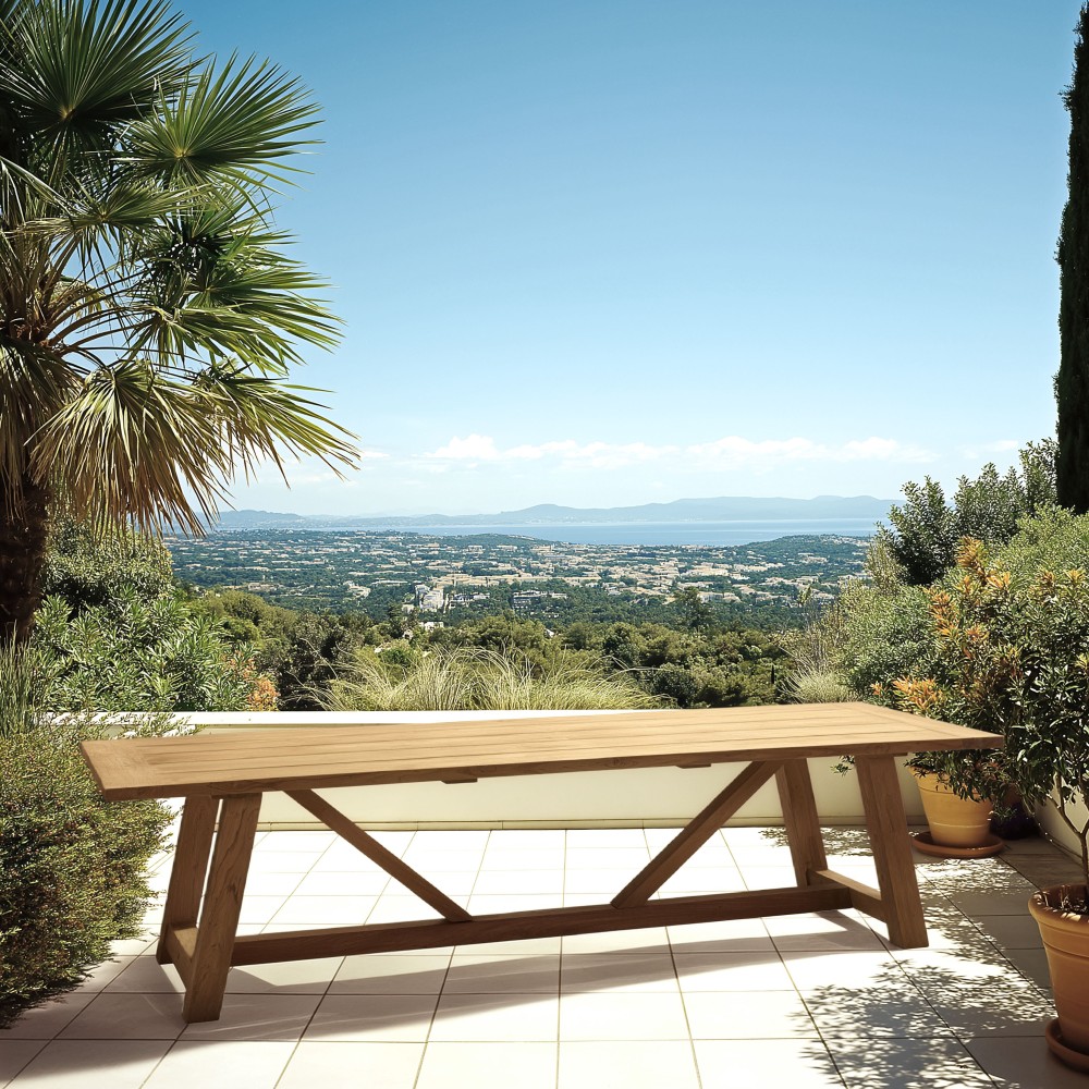 Recycled teak garden dining table | Macabane Furniture