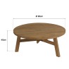 Table basse de jardin ronde en teck recyclé | Meubles Macabane